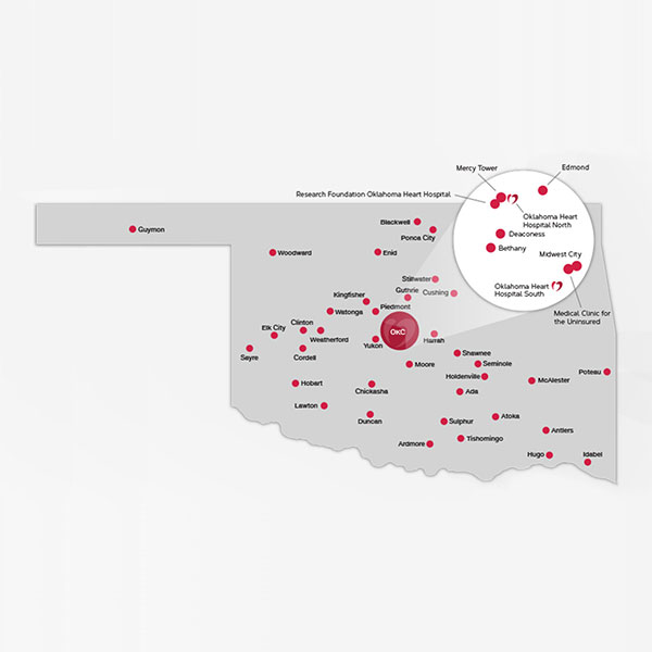 Map of state-wide clinics