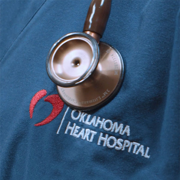 stethoscope on scrubs